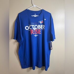 NWT Toronto Blue Jays October Rise 2022 Postseason T-Shirt 2XL Fanatics MLB